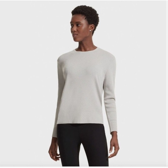 MM Lafleur Sweaters - MM LaFleur The Butler Wool Blend Sweater Gray Long Sleeve Tencel Knit XL